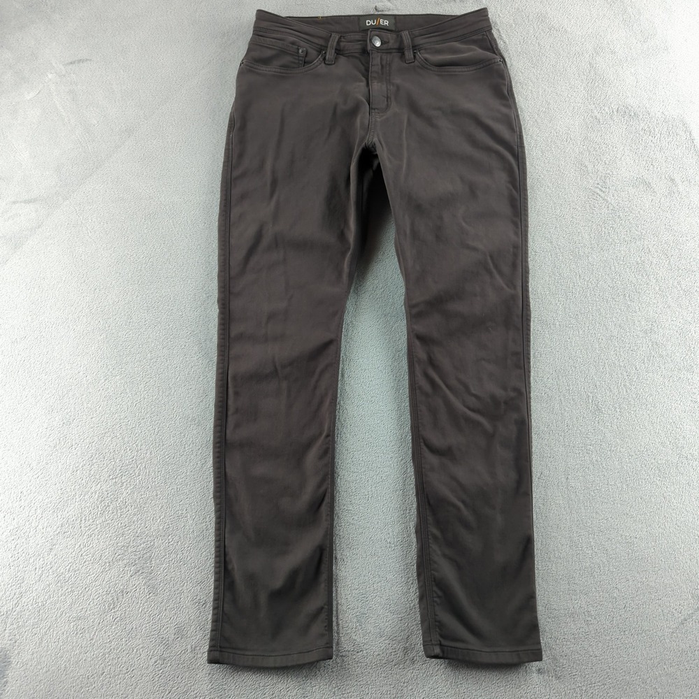 DUER N2X Pants 33x34 (Fits 32x33) Black Relaxed Taper Performance No Sweat DU/ER